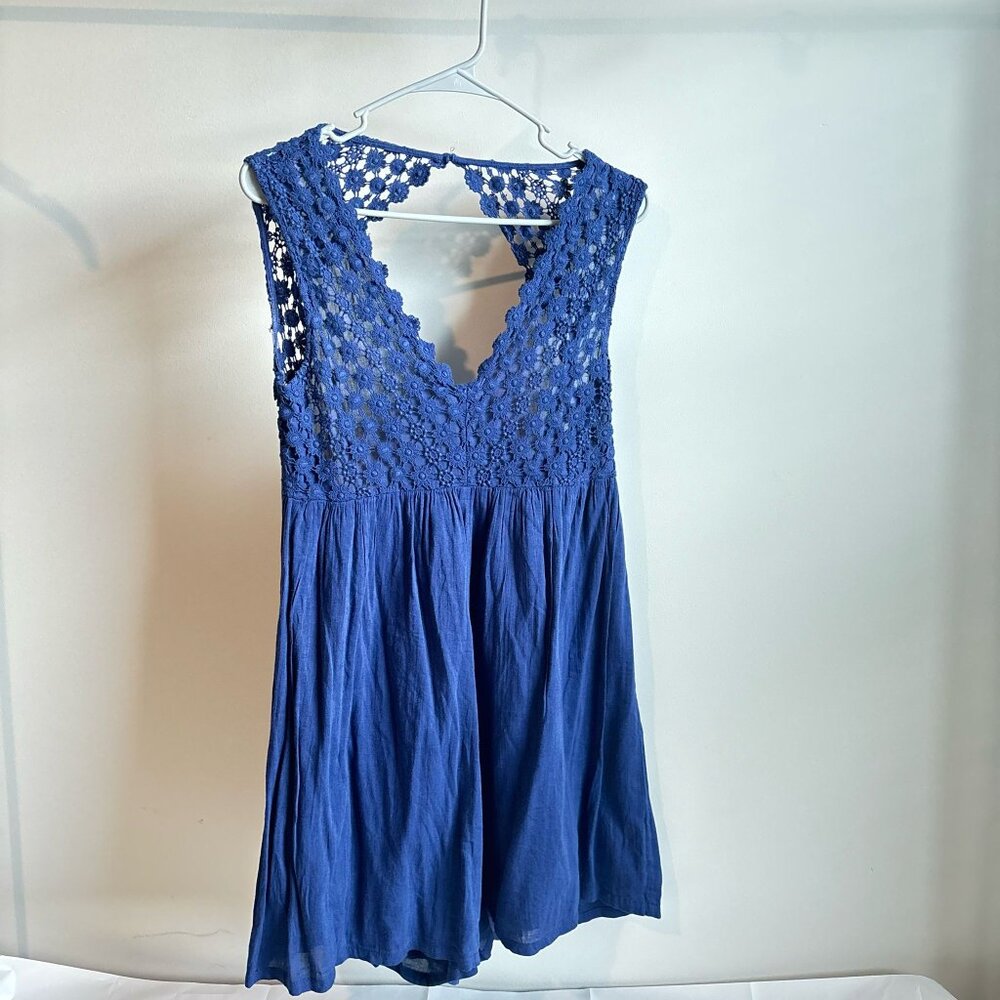 Calzedonia Navy Lacy Cotton romper Dress Size S NEW